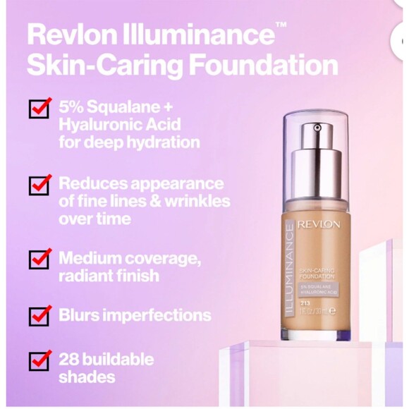 Revlon Illuminance Skin-Caring Liquid Foundation 1 fl. oz. Rich Mahogany 2 Pack - Picture 2 of 5